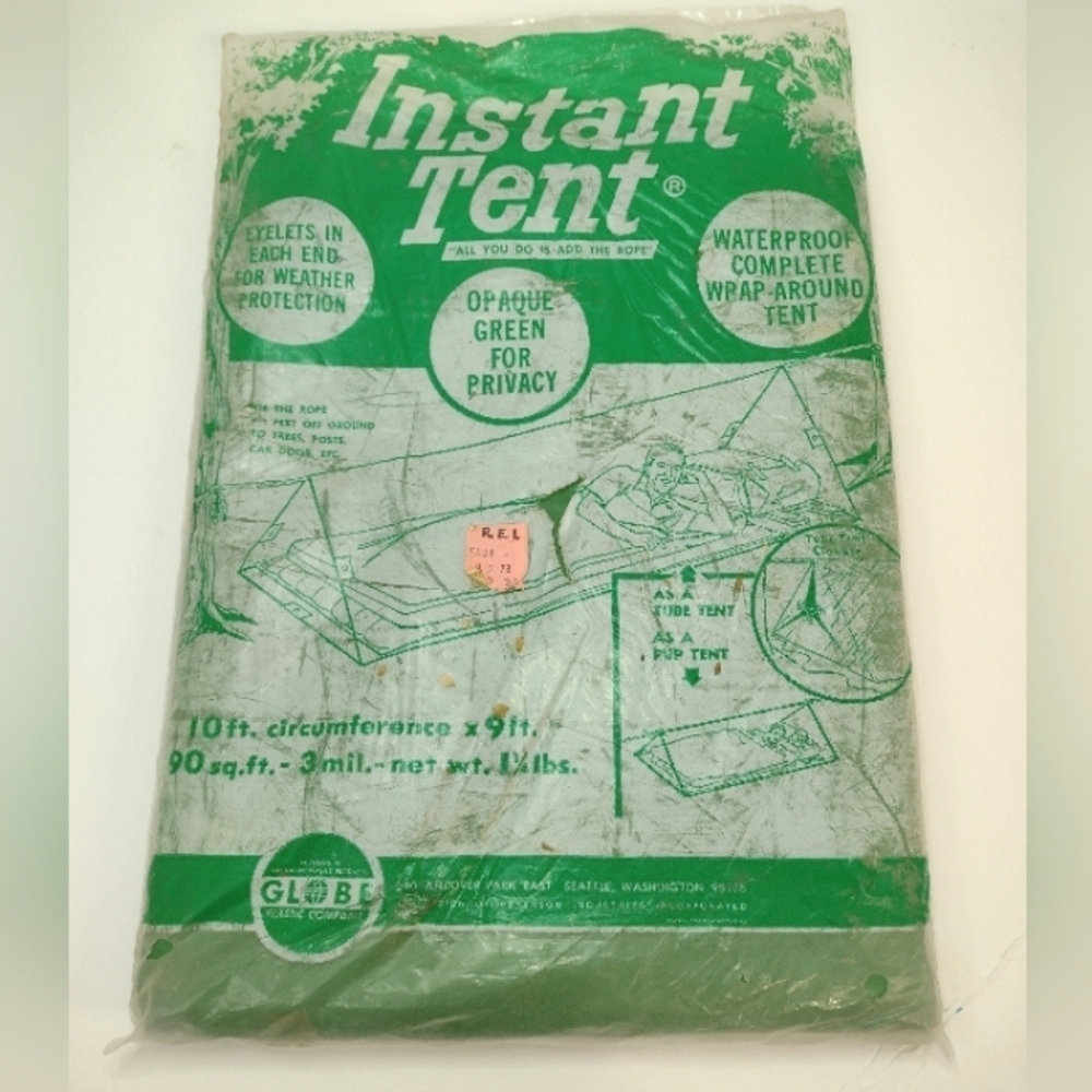 Instant Tent in Green By Glove Plastic Company Vintage